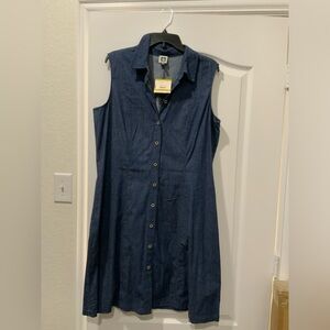 Anne Klein Lightweight Denim sleeveless dress